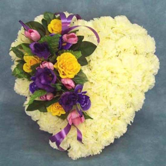 Silk Funeral Flowers Springtime Heart Memorial Flowers
